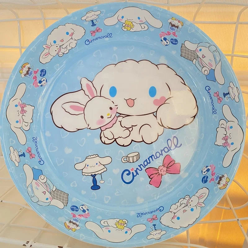 Kitchen Supplies Cartoon Kids Sanrios Plates Cute Round Fruit Plate Kitty Dinner Plates
