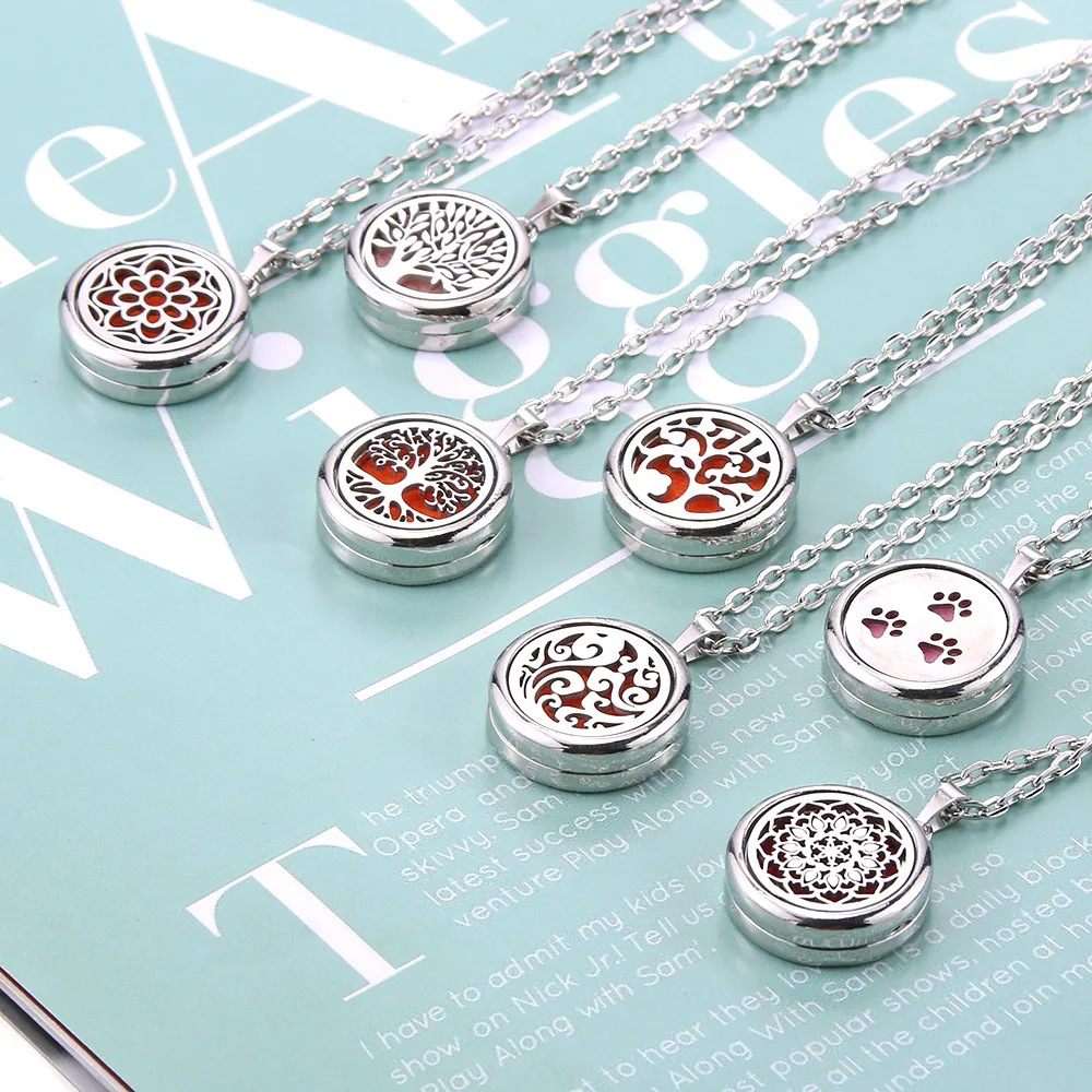 Aromatherapy Essential Oil Diffuser pendant Necklace Open Locket Perfume Aroma Essential Oil Diffuser Necklace