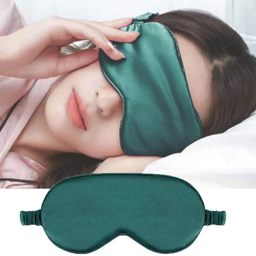 100% silk eye mask luxury custom reusable Blindfold dark blue silk sleep eye masks with logo
