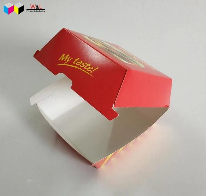 personalized biodegradable food grade clamshell shape white paper chicken hamburger box paper burger box burger packaging box