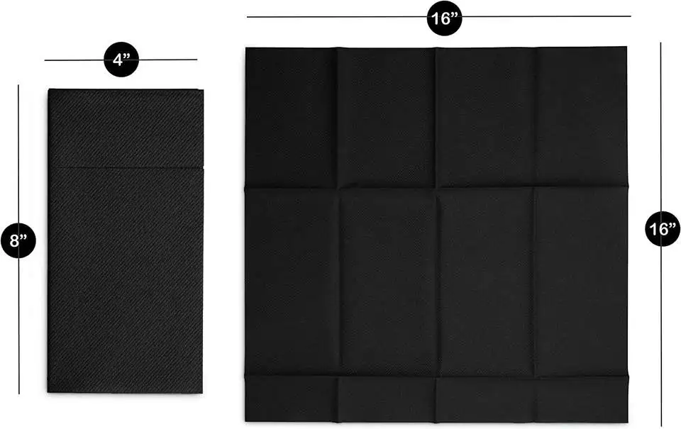 Pocket folding paper dinner napkin tableware Empty cloth paper napkin with built-in tableware pocket