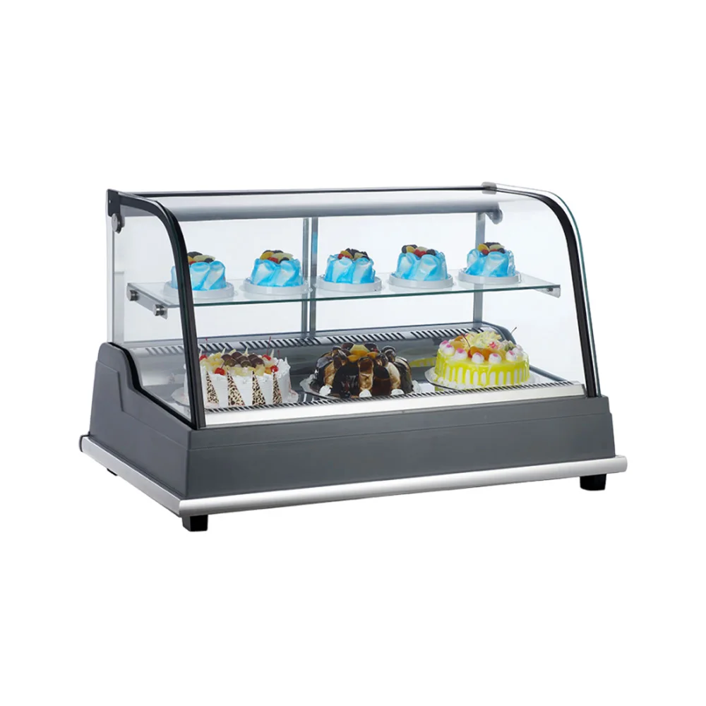 New 120L Commercial Glass Bakery Chiller Showcase Countertop Cooler Mini Cake Display Refrigerator