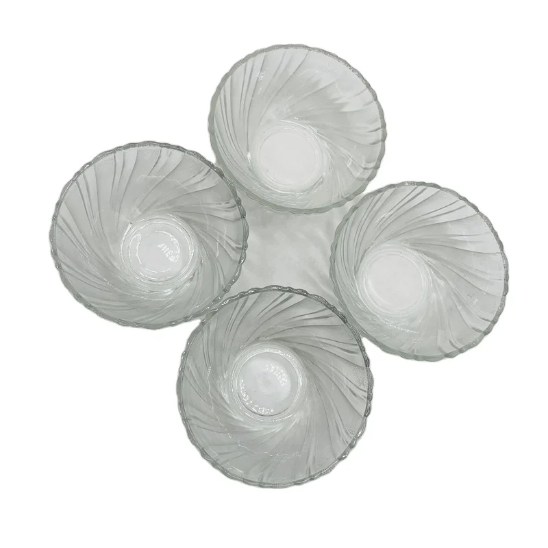 Attractive Price Glass salad bowl 4 Pieces Ombre Clear Glass Bowl  Microwave Glass Lunch Containers