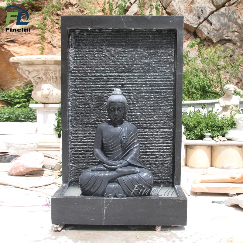 outdoor fountain black outdoor garden hand carved marble buddha statue fountain