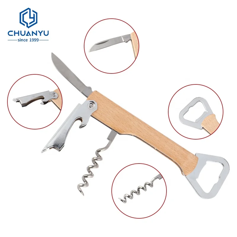 Wine Accessories Cork Screw Sandalwood Red Wine Bottle Opener Rosewood Wine Bottle Waiters Stainless Steel Corkscrew