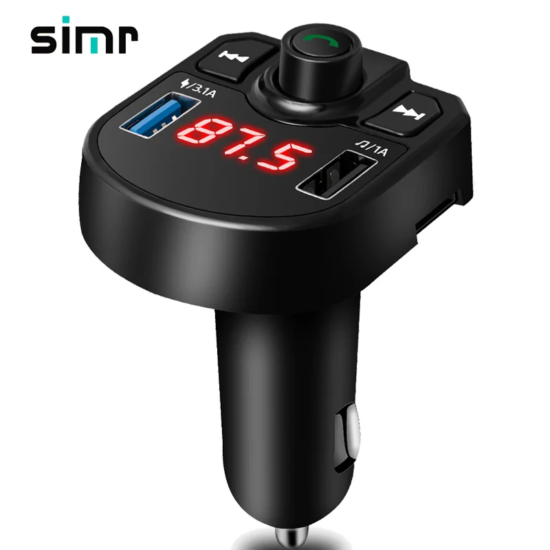  Simr LED 4.1A BT автомобиля MP3 комплект беспроводной радиоприемник с двойным USB Автомобильное зарядное устройство 2 портами музыкальный плеер FM передатчик Автомобильный