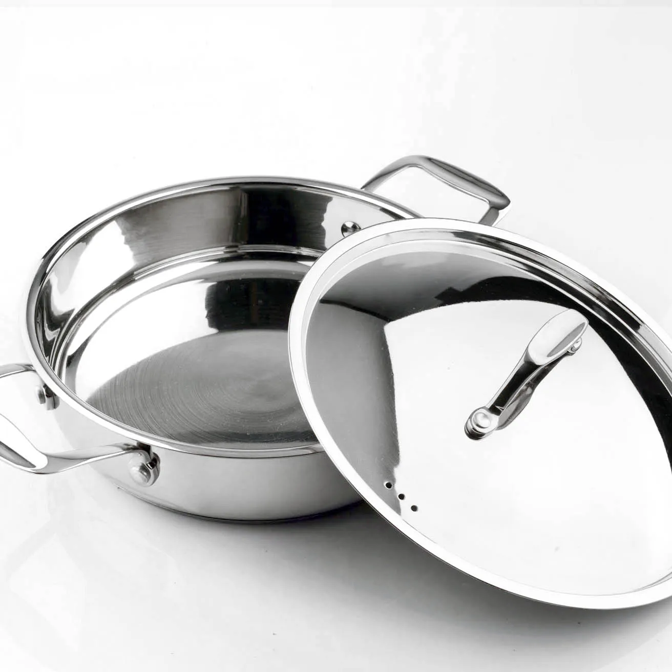 24cm Chuba Cookware Fry Pan/Soup Pot/Sauce Pan with double handles stainless steel 304 egg frying pan multi frying pan