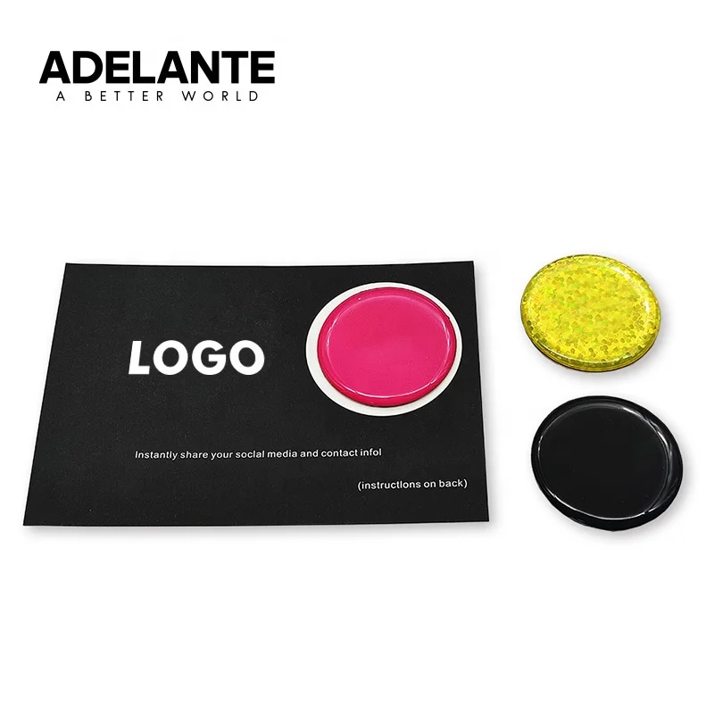 ADELANTE Wholesale Programmable RFID Epoxy Sticker NFC Tag for Share Social Media with Package