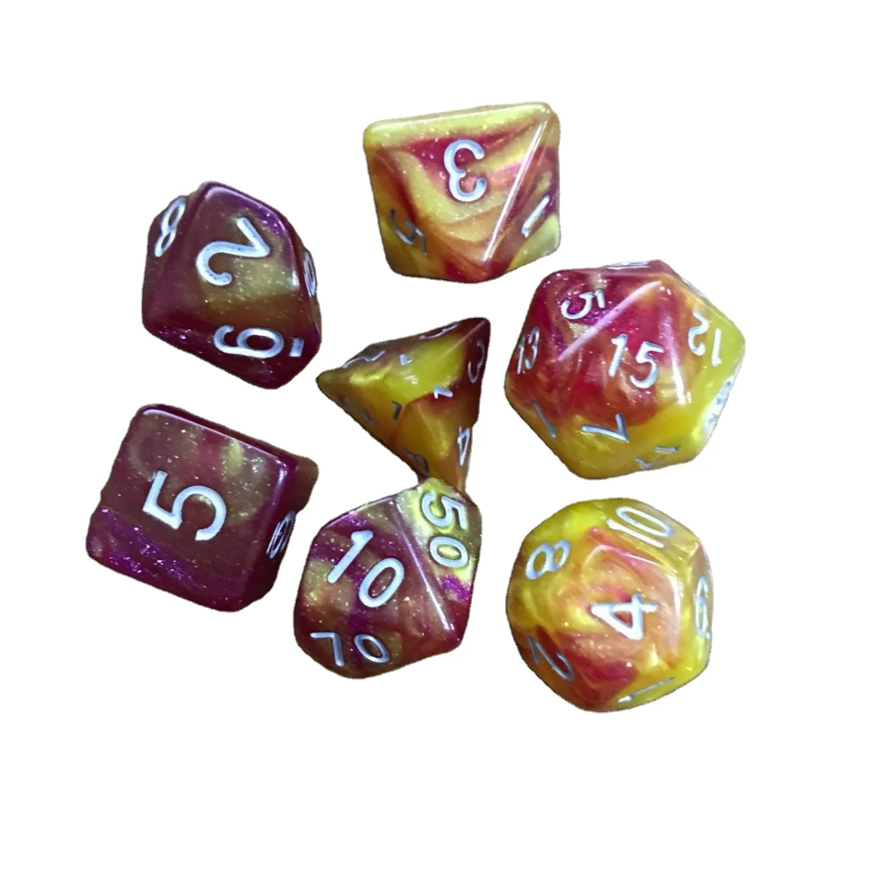 Free Sample Factory Price 9 Color Creative Universe Galaxy Dice Set Of D4-D20 Glitter Powder Amazing Effect For Tabletop Games