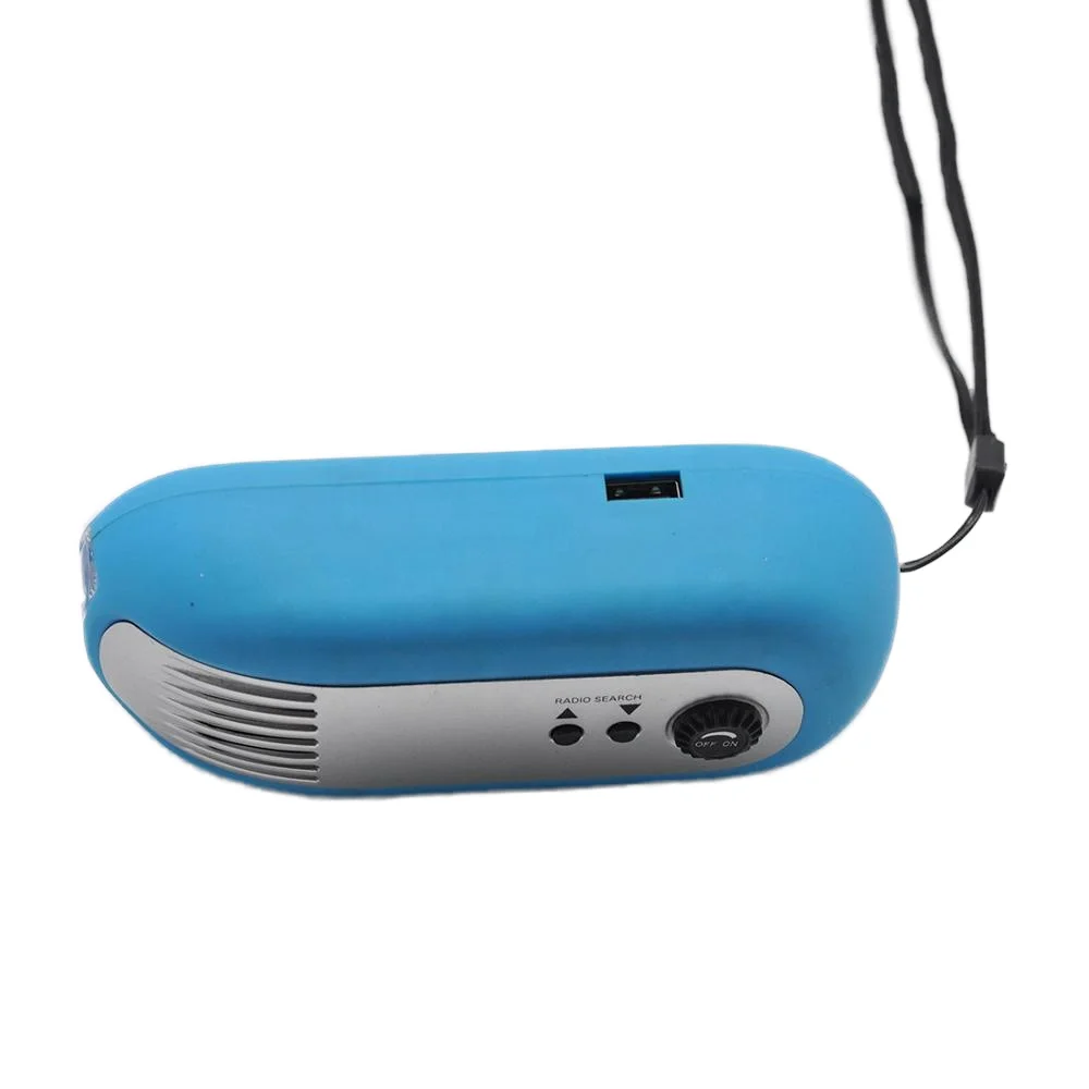 FM Radio 3 LED Dynamo Torch Manual Rechargeable Emergency Hand Crank Flashlight USB Charging ABS Bright Rechargeable Battery