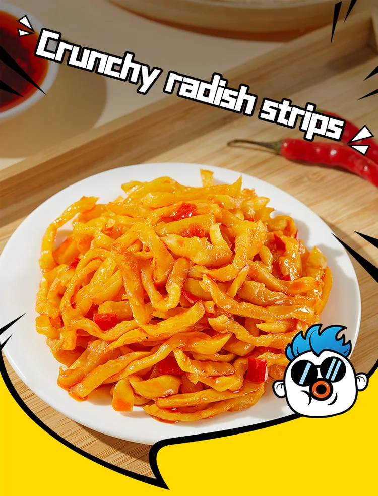 Jixiangju OEM ODM service support spicy dried daikon radish pickled vegetables