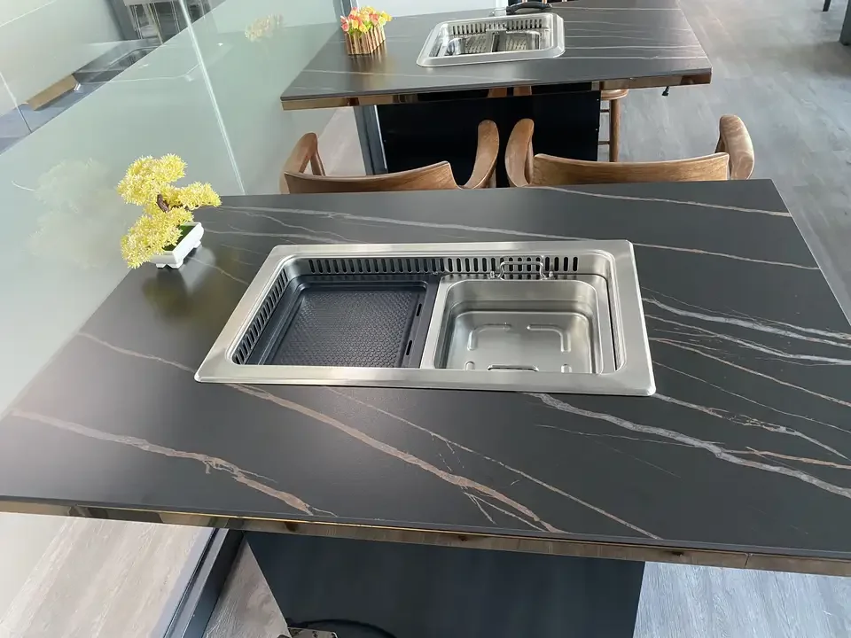 Smokeless Korean Bbq Grill And Hot Pot Table Electric Hotpot Barbecue Integrated Table