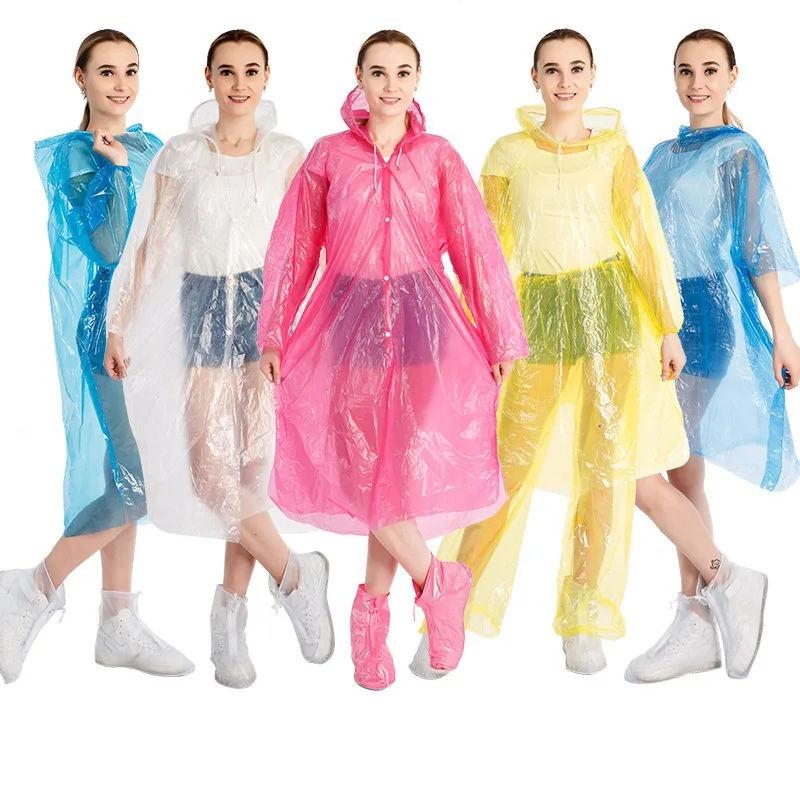 Disposable Raincoat for Women and Men, Family Pack Emergency Raincoat for Adults One Size Fits All