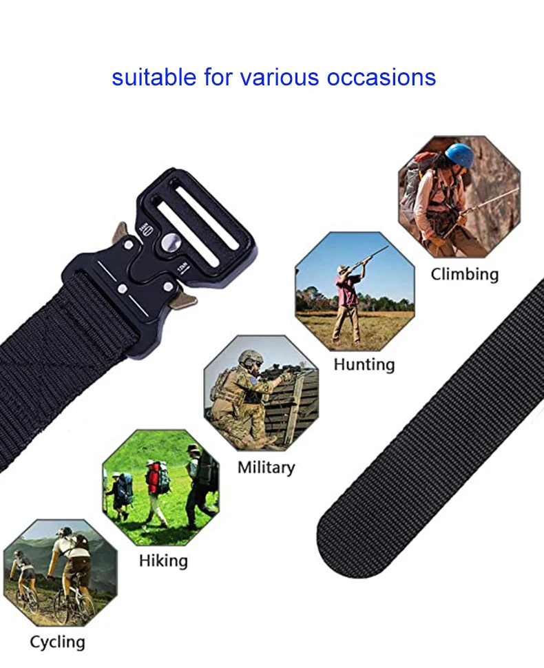 Outdoor tactical belt aluminum alloy lightweight outer belt elastic weave customized with logo