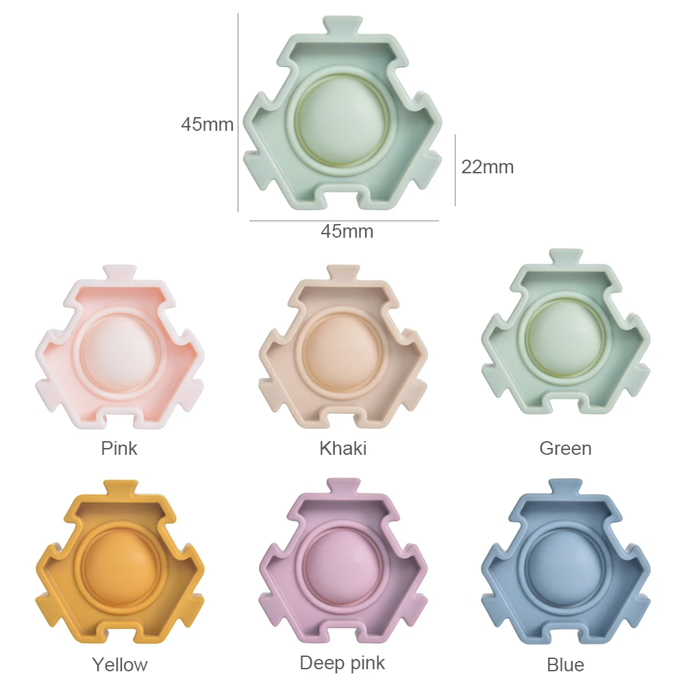 Montessori Material Kids Educational Toys For Baby Soft Silicone Blocks Building Blocks Set For 3D Custom Jigsaw Puzzle