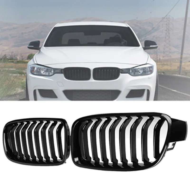 Replacement Gloss Black Grille For Bmw F30/F35 Front Bumper Grill For F30/F35 3 Series 12-IN 1 Slat Grille For Bmw F30/F35 12-IN