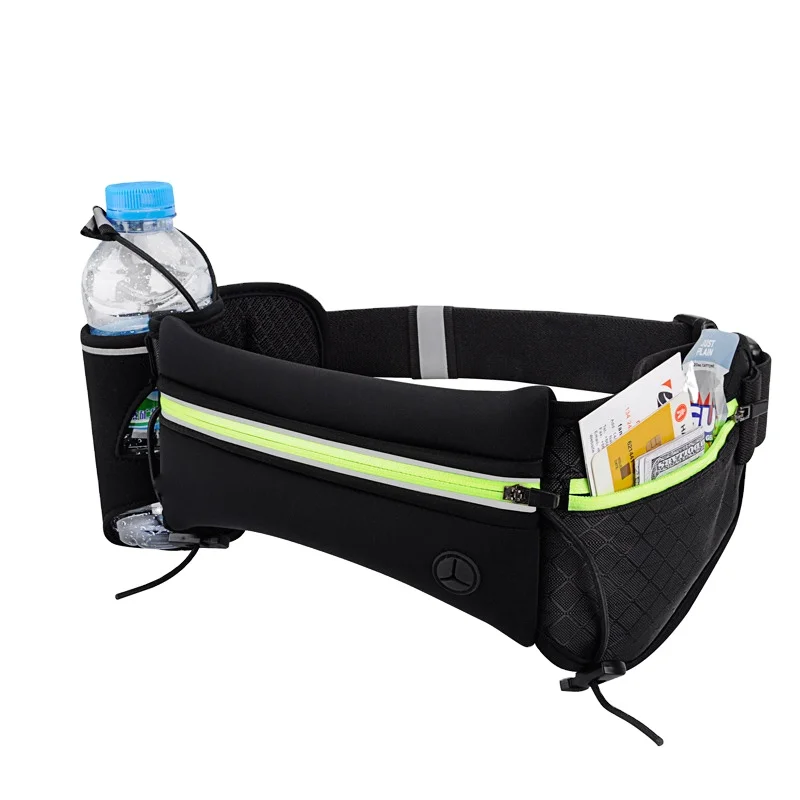 Wholesale Waterproof Hydration Marathon Jogging Exercise Outdoor Black No Bounce Expandable Run Belt Waist Pack