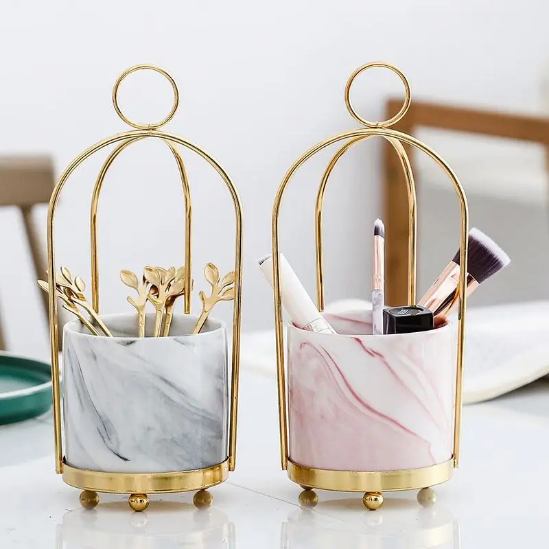 
Nordic creative iron storage pot artificial flower ceramic flower pot for home decoration 