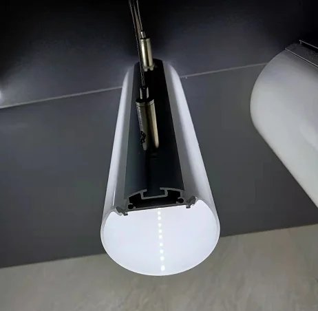 Free samples 30mm 60mm 120mm Diameter With PC Diffused Cover Led Strip Light Suspended Round Aluminum LED Profile