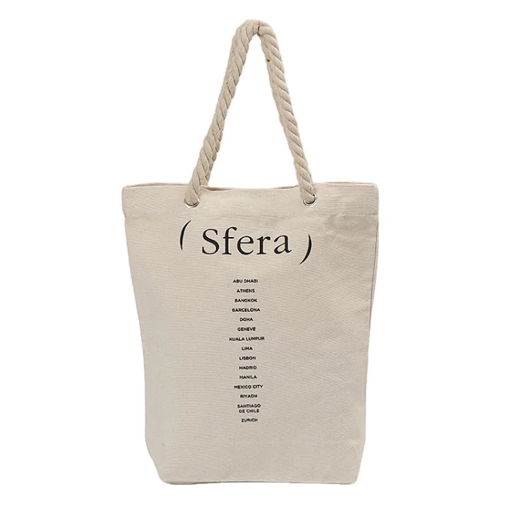 Promotional Gift Foldable Tote Cotton Canvas Shopping Bag Customized Logo