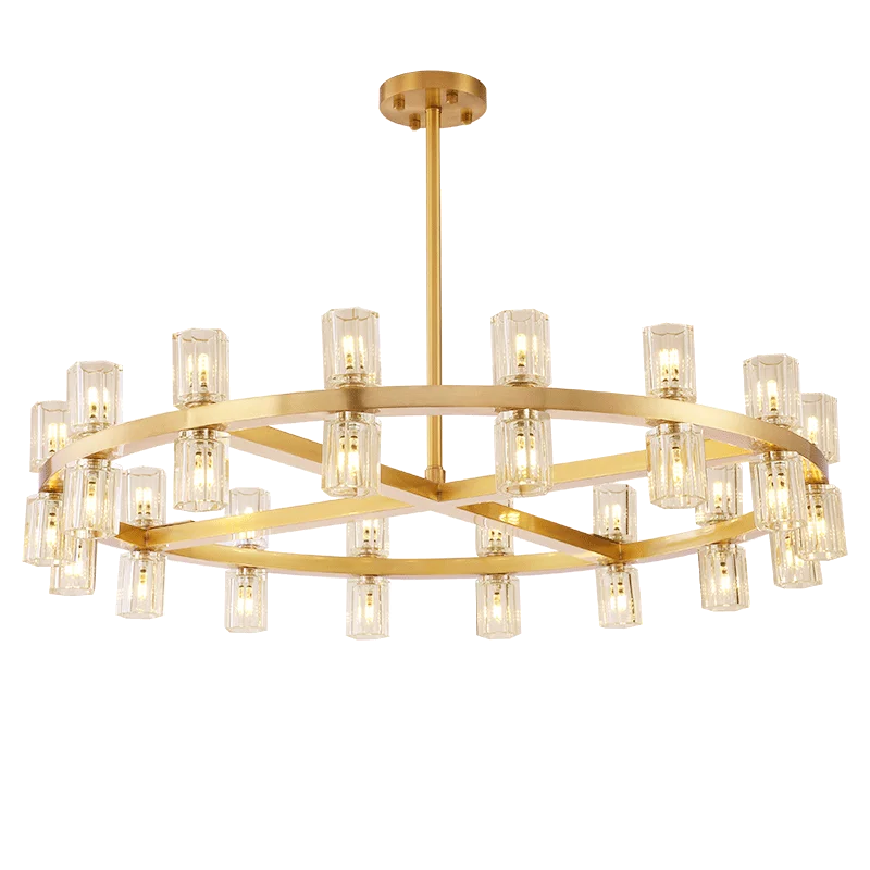 Modern European Classic Chandelier G4 Brass Chandelier Crystal Pendant Lighting Gold Ceiling Light Fixture