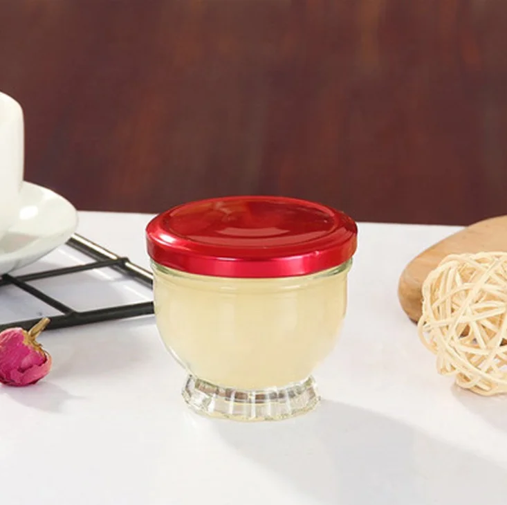50 ml 75 ml 100 ml food storage honey bee sauce cubilose swiftlet bird nest soup storage glass bottle with red metal seal cap