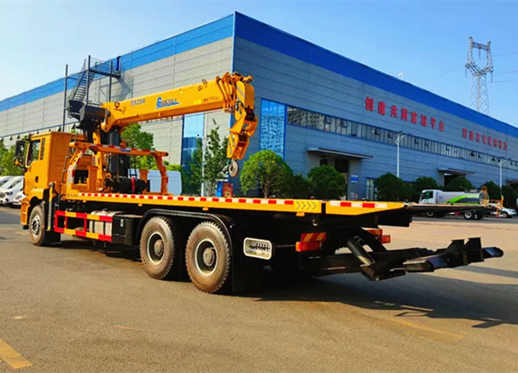 SHACMAN 6x4 Flatbed Truck 18 Tons Wrecker Truck with Crane 3 Tons -60 Tons Tow Truck for Sale