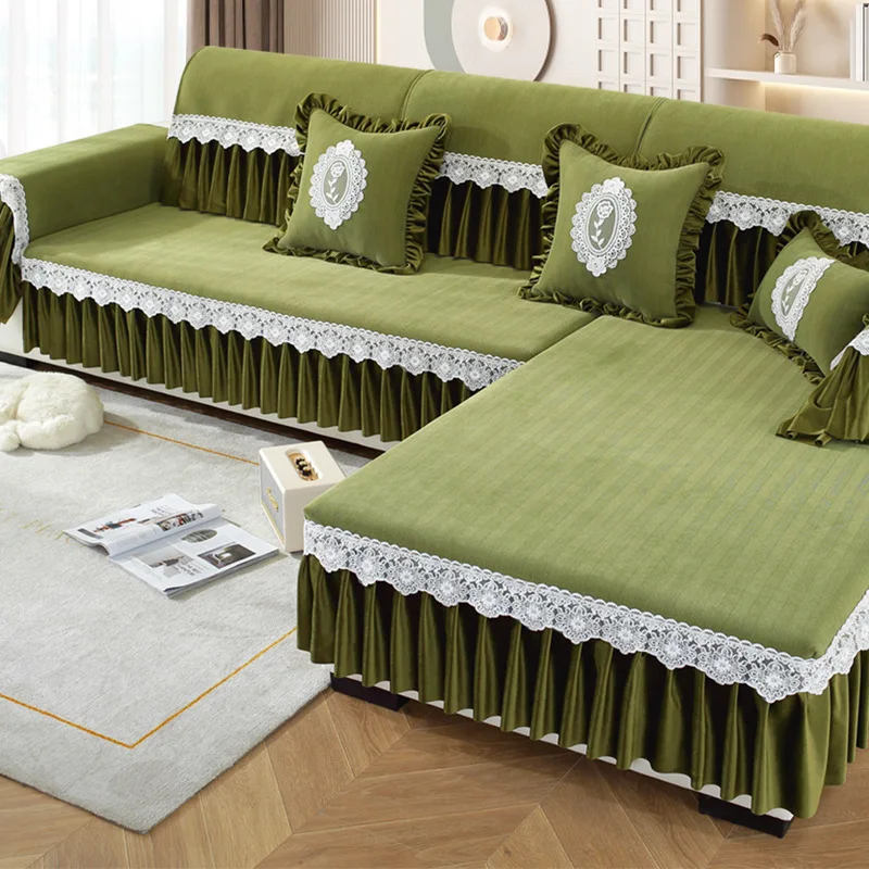 Hot Selling Universal Embroidery Slip Cover 1/2/3/4-Seater Sectional Sofa Polyester Living Room Protector Covers Home Textiles