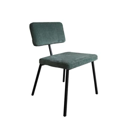 imported modern luxe kitchen room  velvet accent restaurant chaise metal legs dining chair silla tapizada chaise velour beige