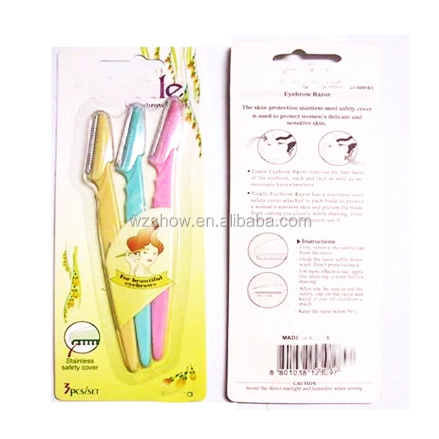 
amazon best sellers Wholesale Eyebrow Knife Professional Shaving Eyebrow Blade Eyebrow razor 3pcs tinkl facial razor 
