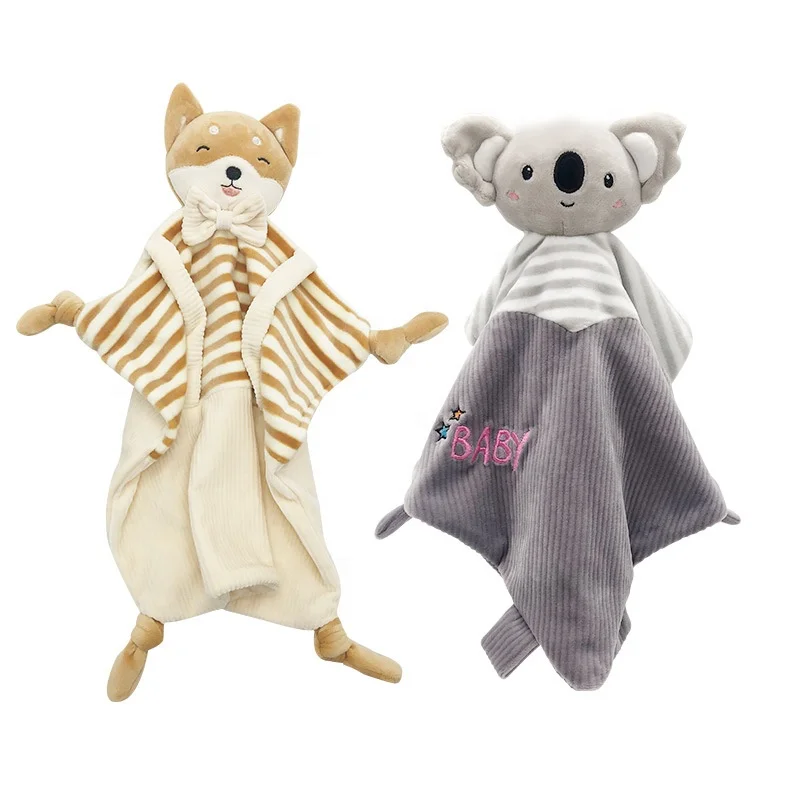 Baby blanket soft infant animal theme soft baby comforter sleeping partner baby soothing towel