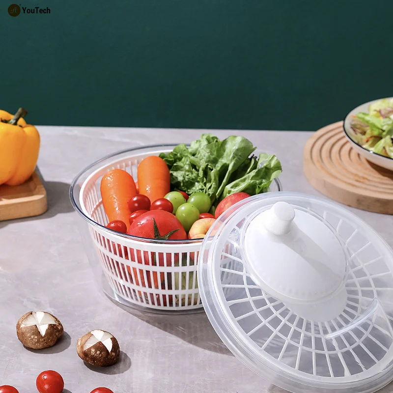 Household manual vegetable washing dehydrator kitchen fruit quick shake water drain basket