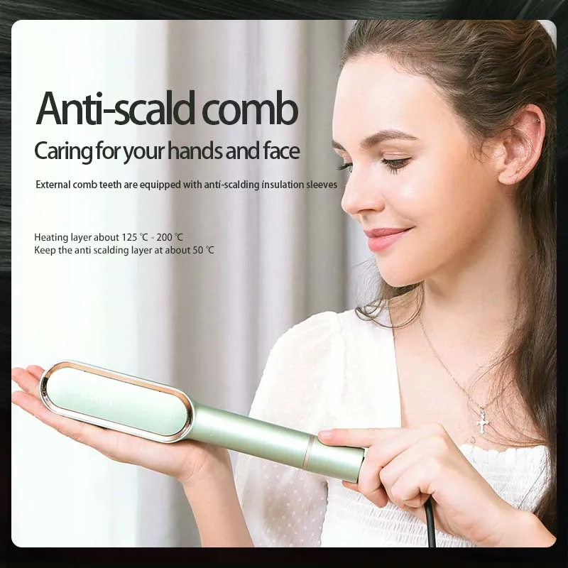 Wholesale Factory Hair straightener Comb Electric Hot Air Brush Negative Ion Hair Straightener Brush