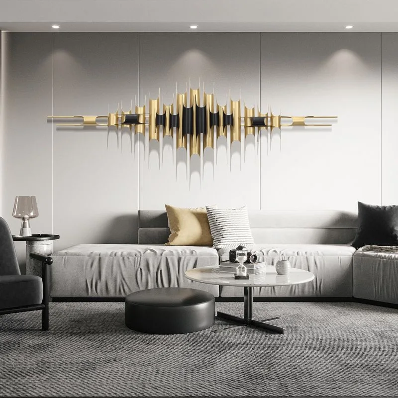 150*50 new dropshipping products 2024 metal metallic wall living room for home decor luxury art item house decoration interior