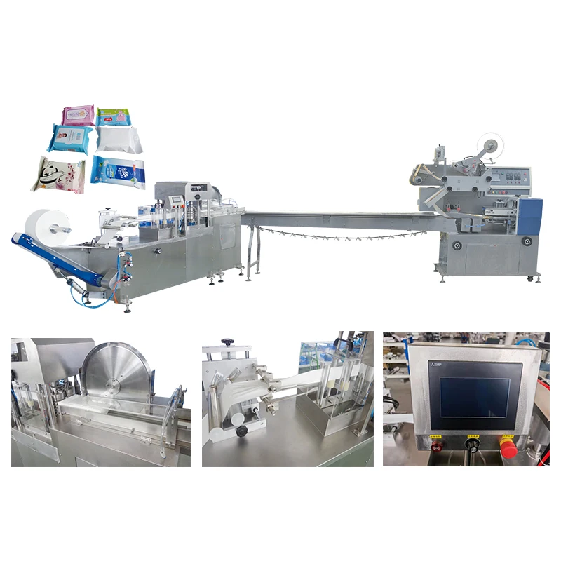 Производственная линия, автоматические влажные салфетки, портативная (упаковка) Машинная производственная линия