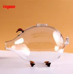 Cute Design Transparent Piggy Bank, piggy money saving boxes bank, Glass clear transparent piggy bank