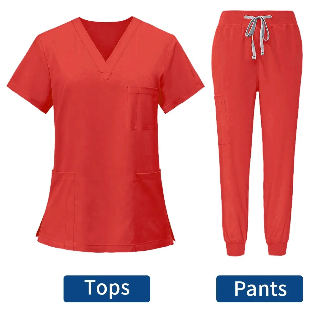 Manufacturer 2024 New Scrubs Uniforms Spa Dental Clinic Beauty Hair Salon Pet Hospital Spandex Custom Nurse Uniforms Scrub Set