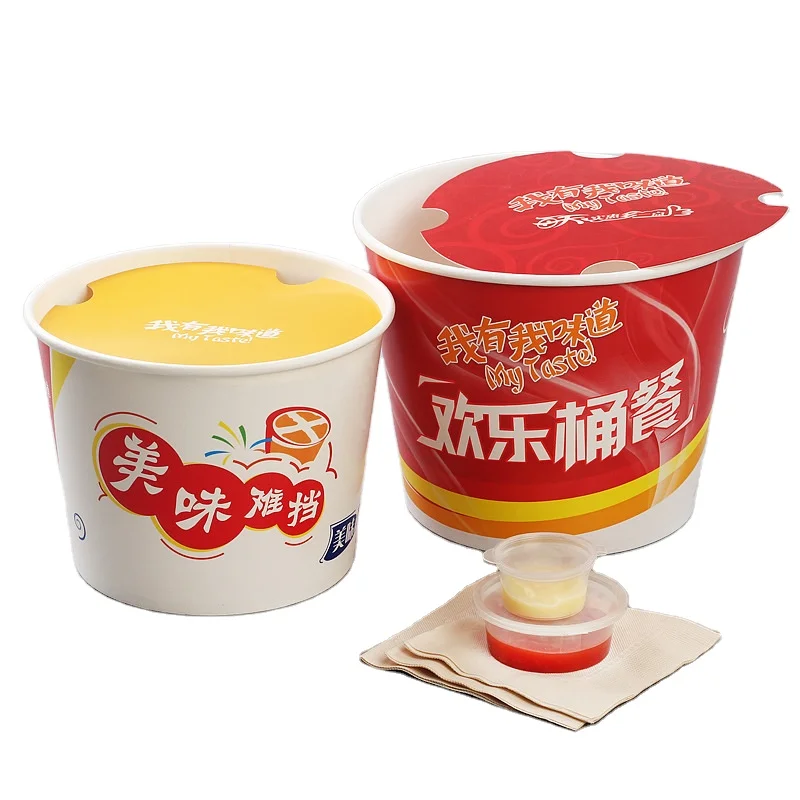 Durable Cardboard Food Container Disposable Fried Chicken Bucket