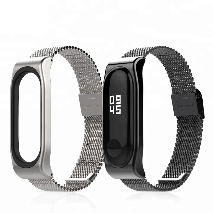 Mijobs New Rose Gold Milanese Loop Mesh Stainless Steel Watch Band For Xiaomi Mi Band 3