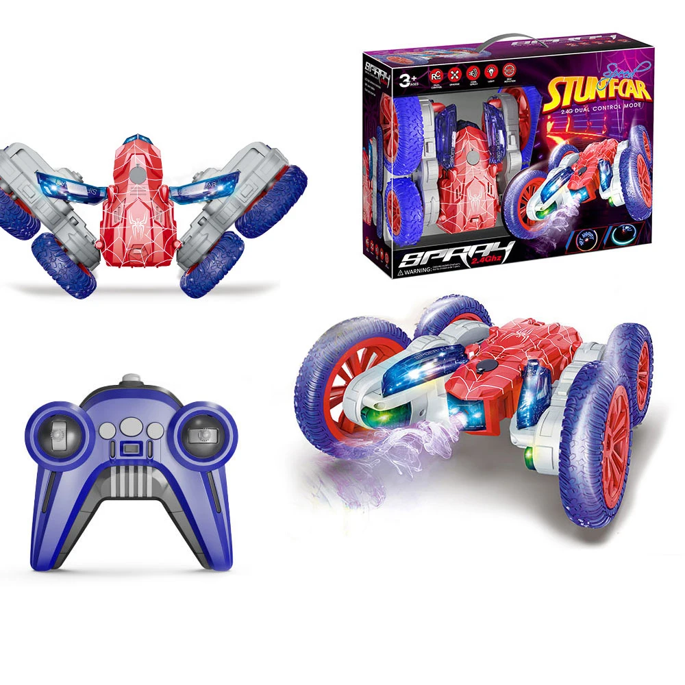 With smoke light up acrobatics dancing stunt car remote control car double sided 360