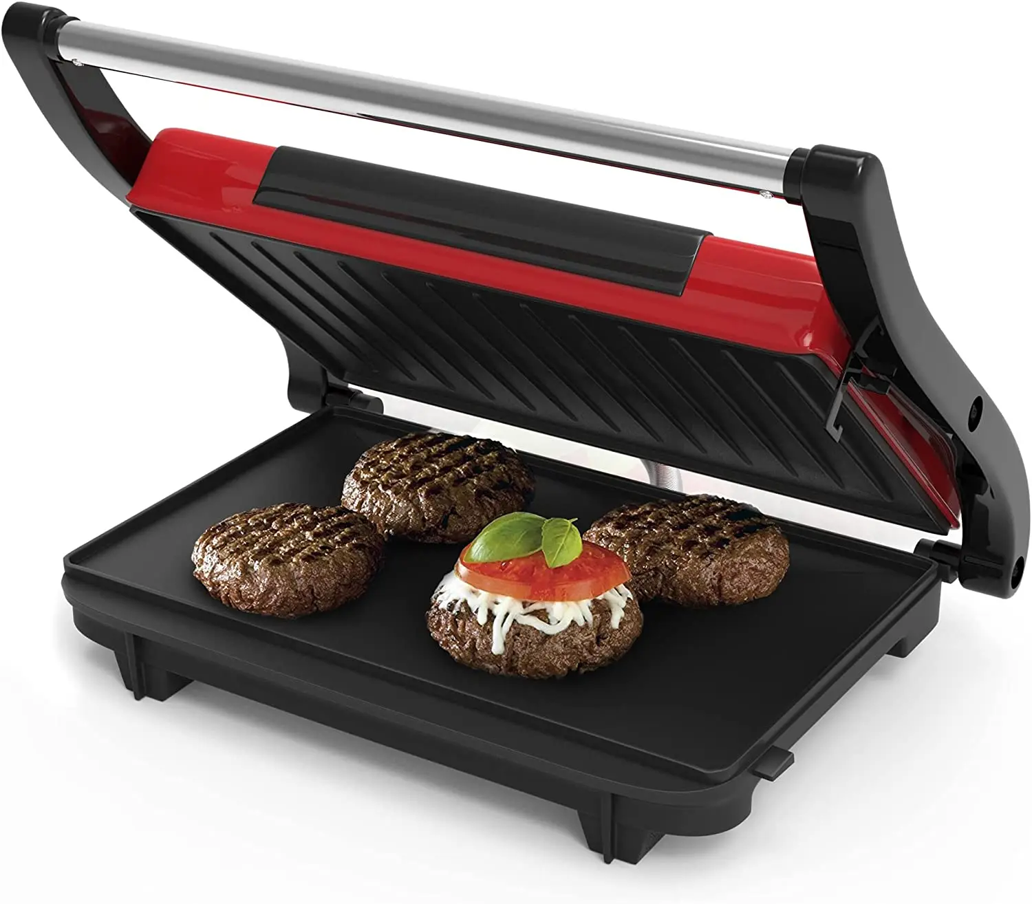 Panini Press  Sandwich Maker with Nonstick Plates  Indoor Countertop Cooking Burgers, Steak, Grilled Cheese