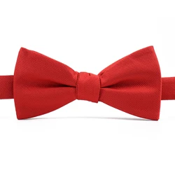 Custom Logo Microfiber Red Plain Bow Ties Fashion Adjustable Polyester Solid Color Bowtie For Men