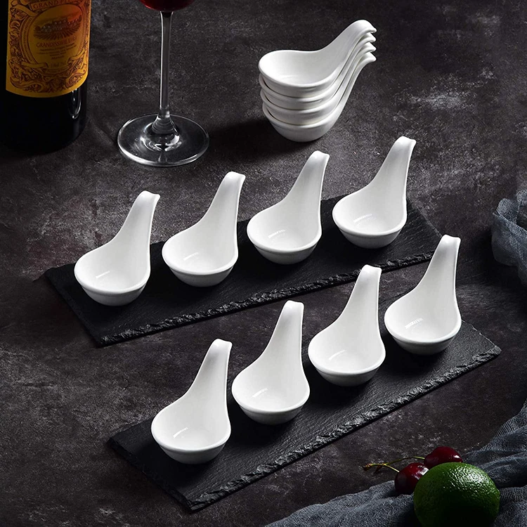 Тарелка с керамическими ложками для суши закусок аппетита оливковый сланец