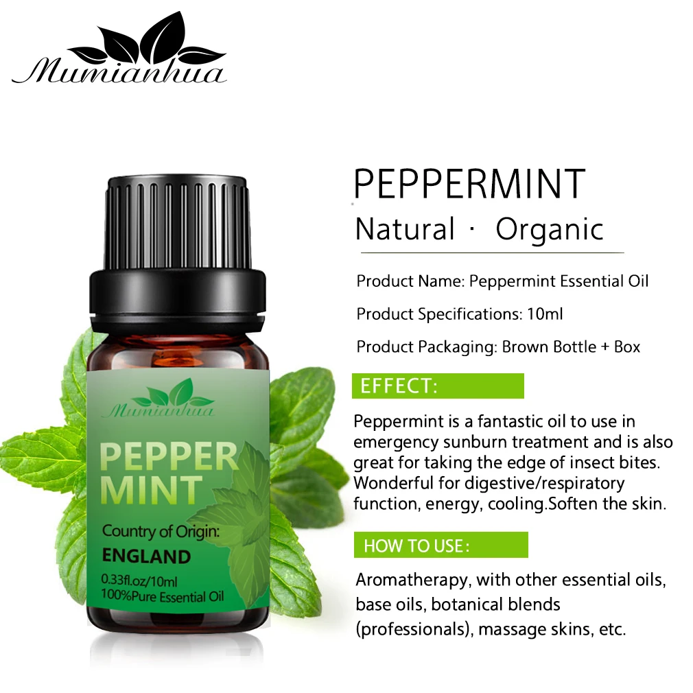 Natural Peppermint Essential oil 100%Pure Massage Essential Oil new Fresh mosquito repellent refreshing analgesic skin care