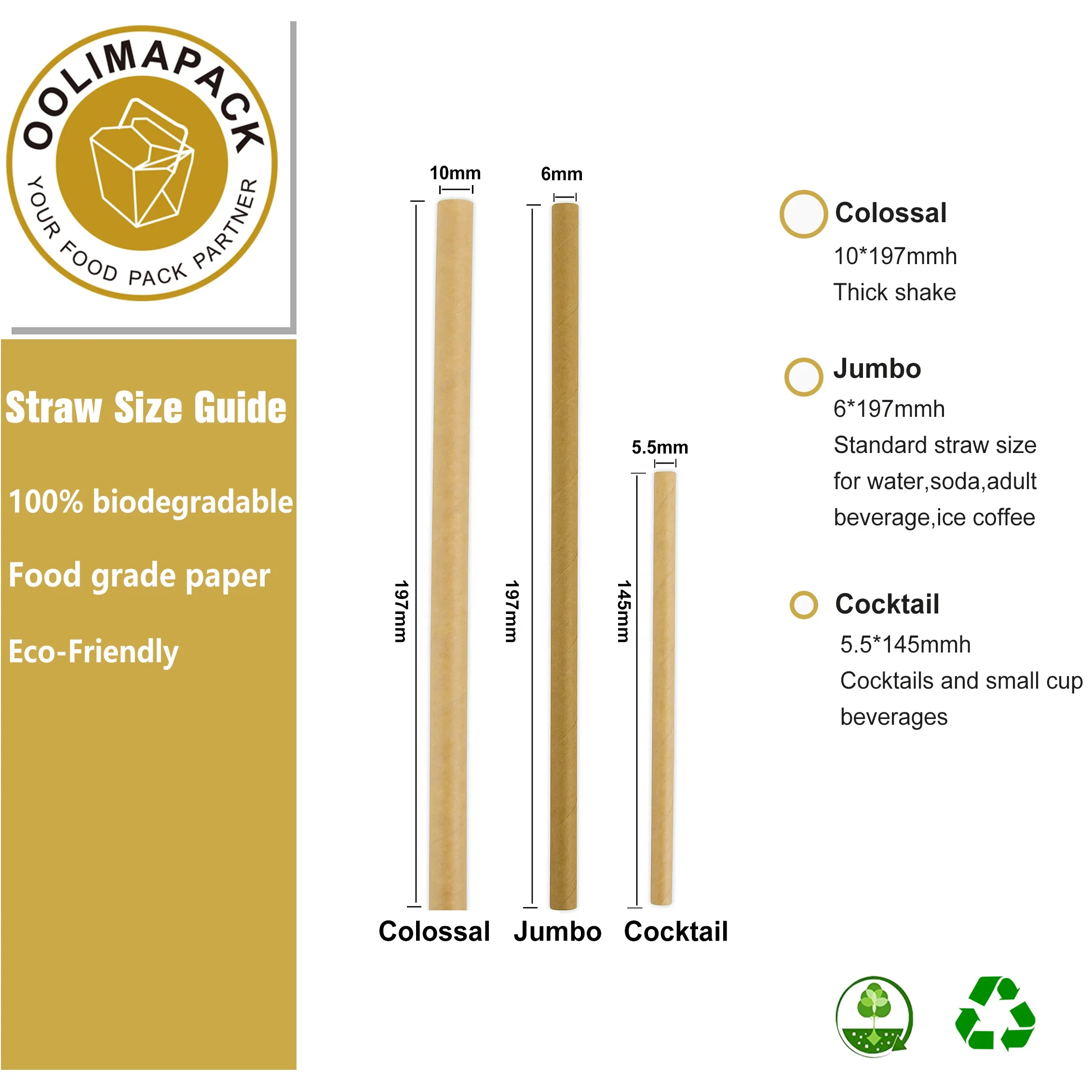 Eco-friendly Bamboo and Biodegradable Reed Rice Drinking Straws 100% Natural Customized Acceptable Disposable Bar Accessories