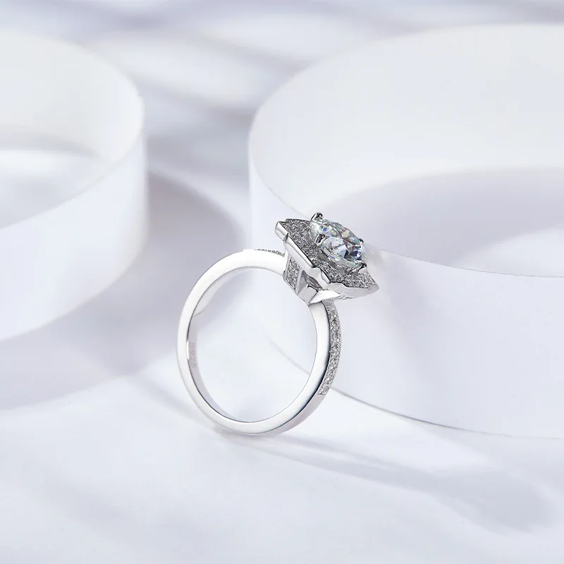 Ruizuan Chinese Jewelry Wholesale Ring 1 Carat Woman Fine Jewelry Engagement Moissanite Ring Vintage Diamond Ring