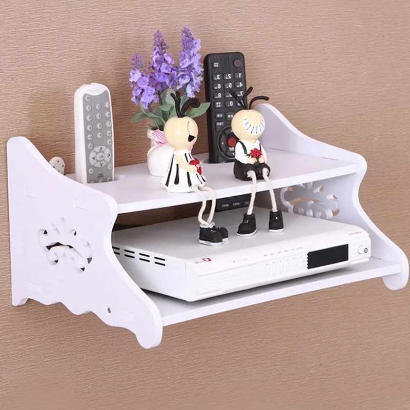 Modern Creative Simple TV Set-Top Box and Router Storage Shelf No Drilling Required