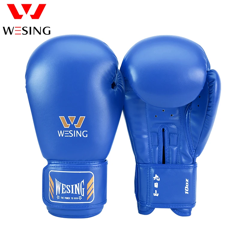 Wesing High Quality Custom Logo Guantes Boxing Gloves Wholesale Pu Leather Red Boxing Gloves