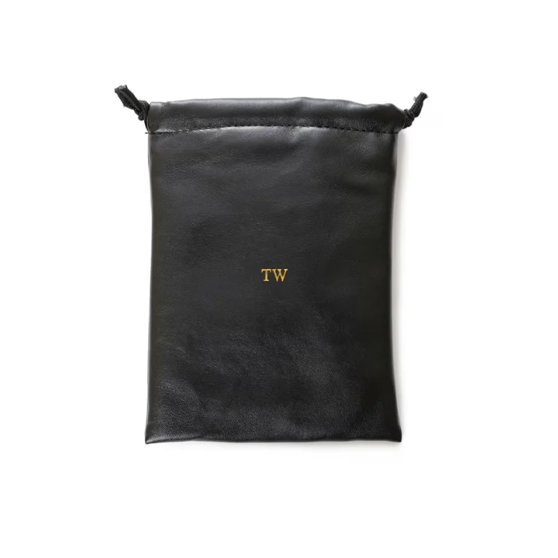 Golf Drawstring Bag Premium Leather Golf Valuables Pouch Bag Portable Stuff Sack