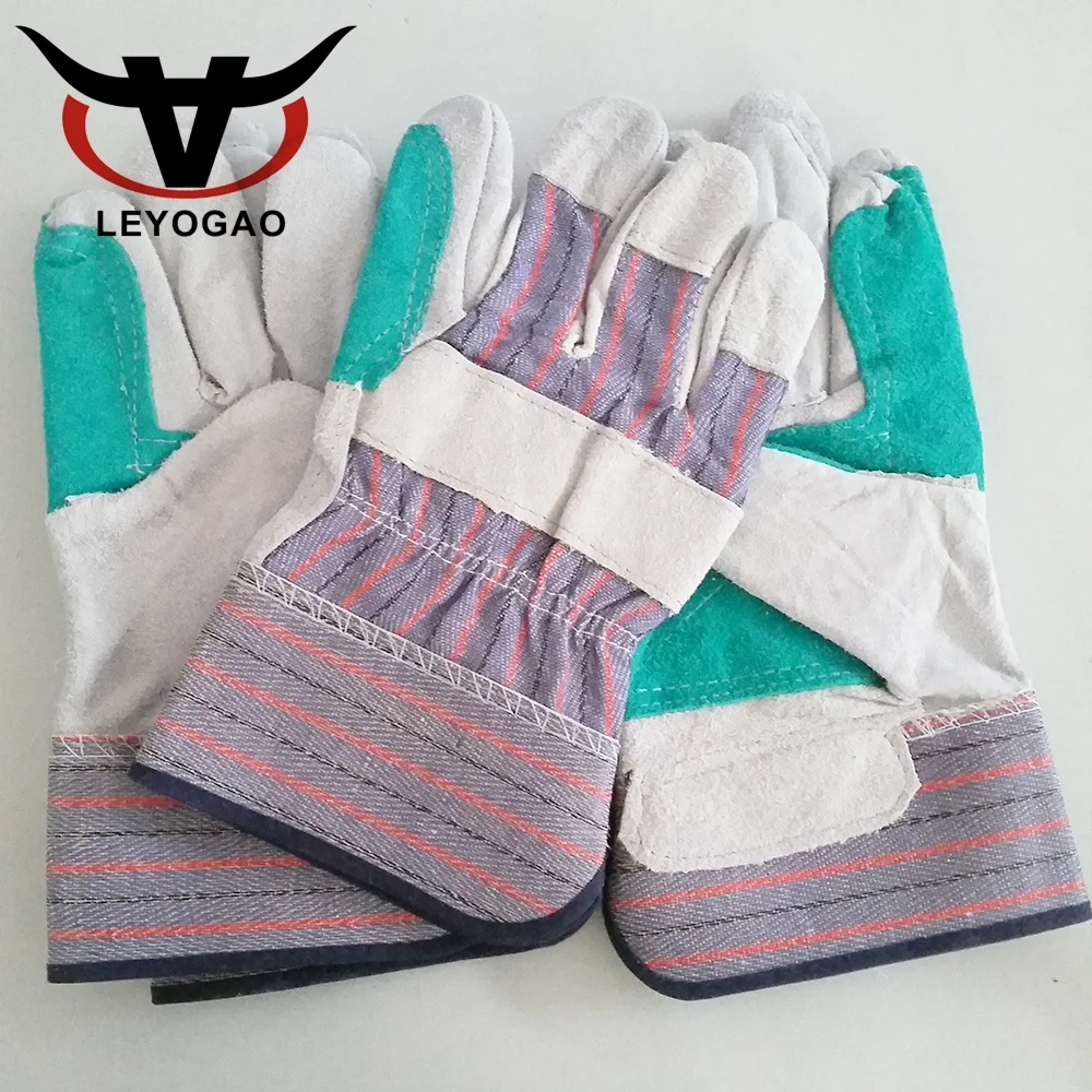 
China manufacture breathable summer work BC grade split leather hand gloves for construction 